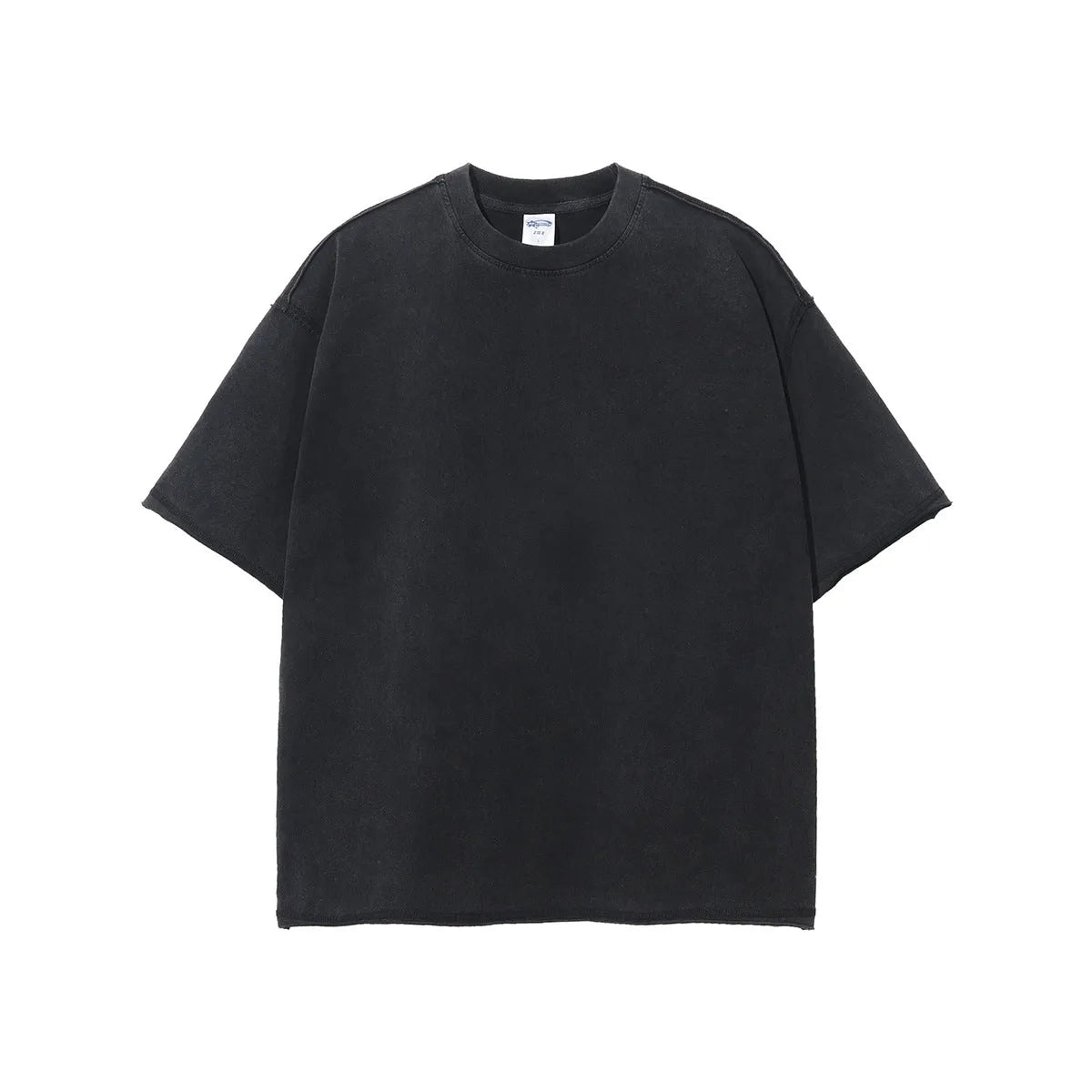 Men's vintage wash cotton pullover t-shirt in solid colour, summer style, front view