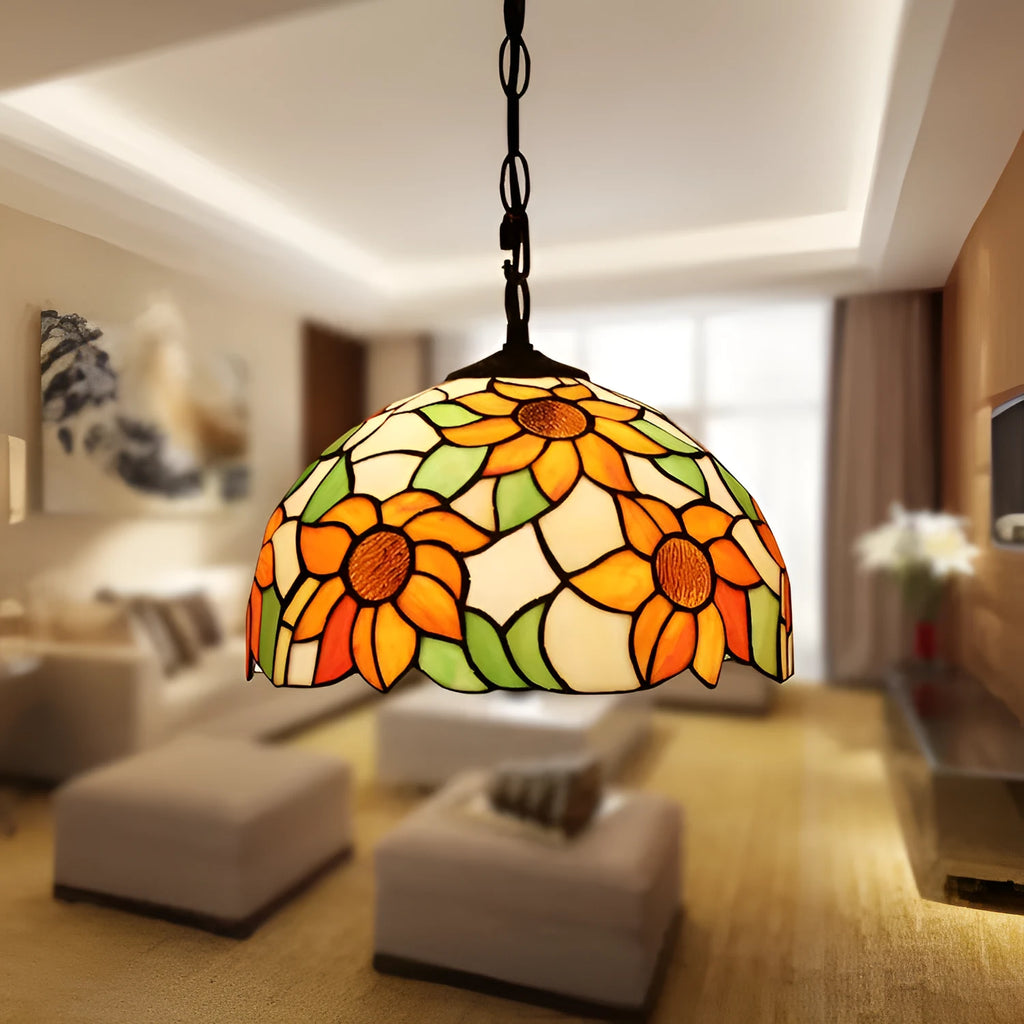European Retro Baroque style chandelier made from coloured glaze glass with abstract modelling