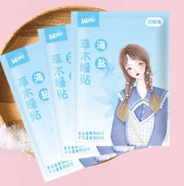 Self-heating argy wormwood warming plaster for menstrual comfort with adhesive backing
