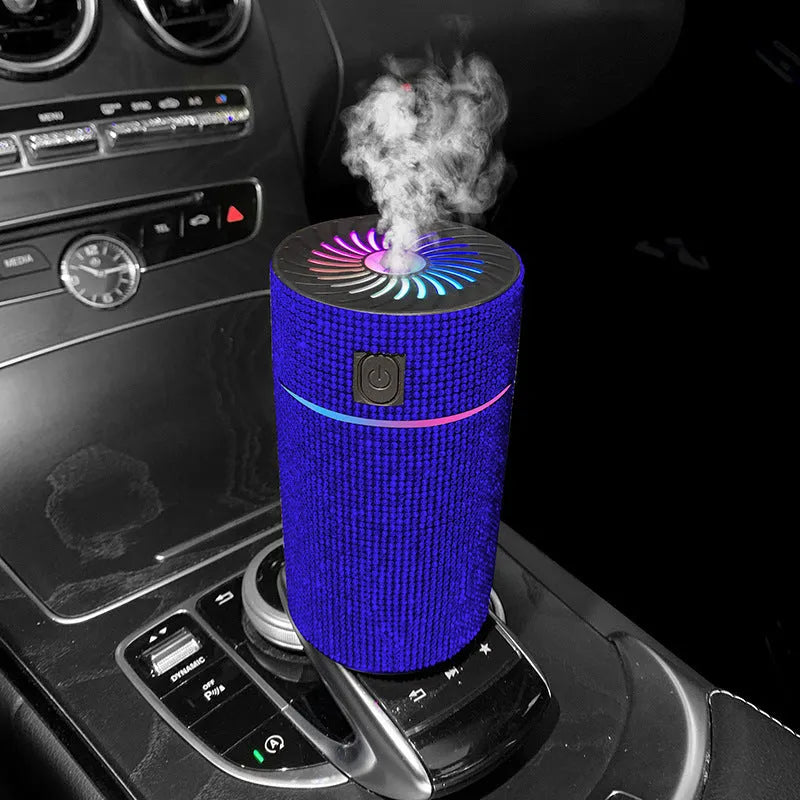 Car mounted air purification humidifier in diamond design with USB power cord