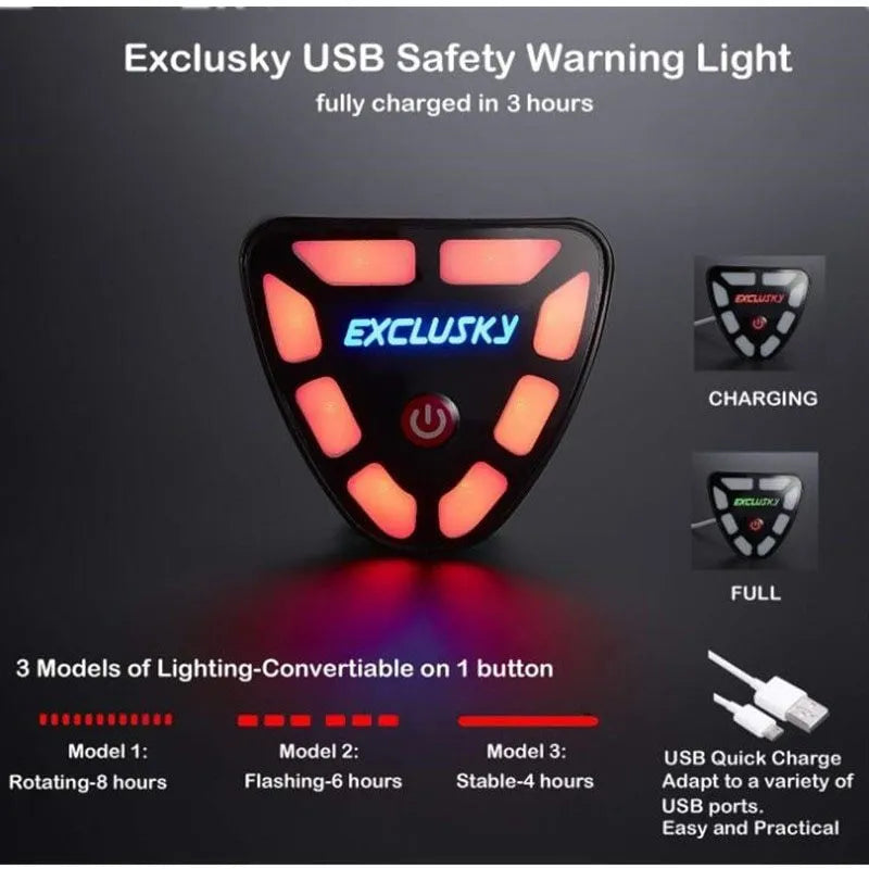 Electric LED cycling helmet with tail light, In-Mold PC shell and EPS liner, available in multiple colours and sizes M/L