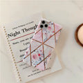 Stitching retro flower phone case for iPhone with TPU PC back cover in two colour styles