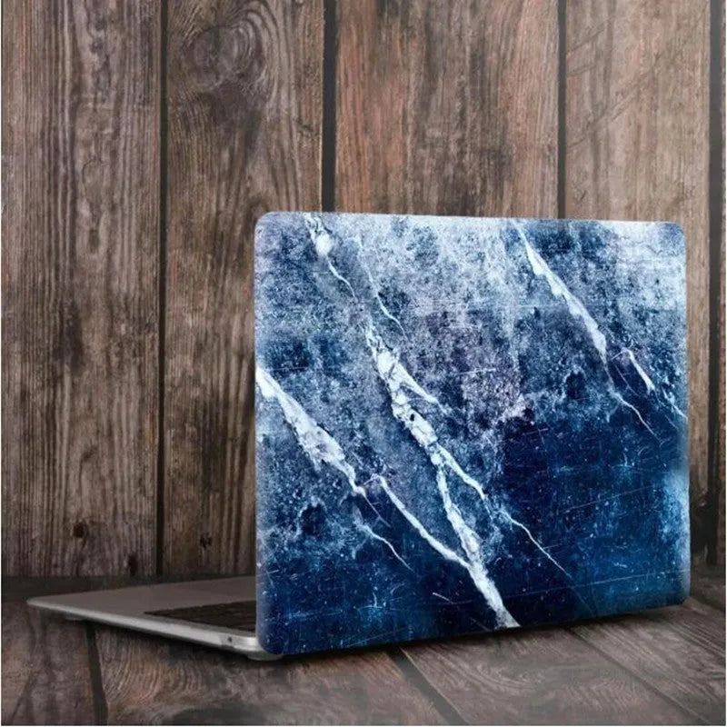 Marble-pattern PC hard shell case for MacBook Air and MacBook Pro with precision cutouts