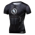 Men's short sleeved quick-dry T-shirt with 3D lightning print, round collar, tight fit, available in sizes S to 2XL