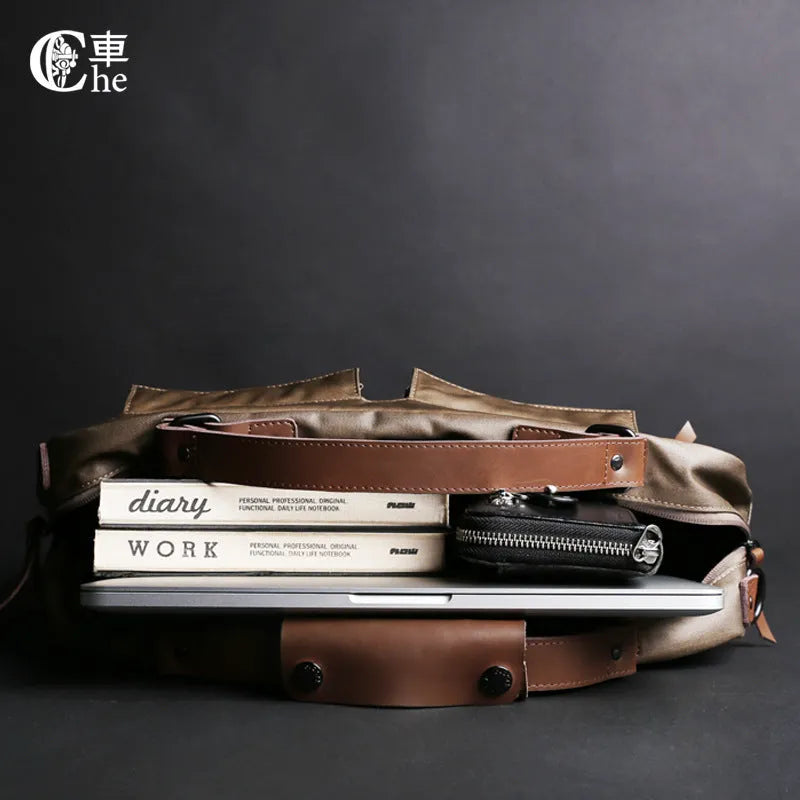Dpark black single shoulder laptop bag for 14-15 inch laptops shown next to brown and khaki colour options.