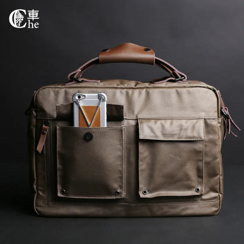 Dpark black single shoulder laptop bag for 14-15 inch laptops shown next to brown and khaki colour options.