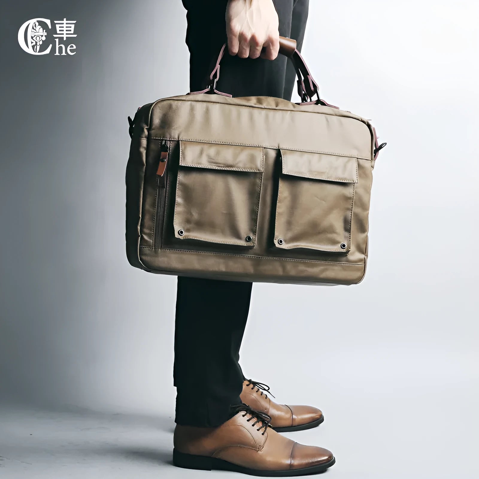 Dpark black single shoulder laptop bag for 14-15 inch laptops shown next to brown and khaki colour options.