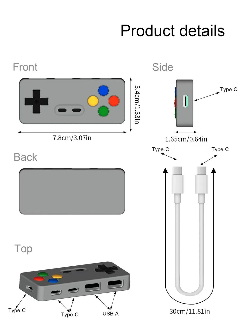 Creative cartoon game modeling hub concentrator with USB 2.0 interface and 30mm cable