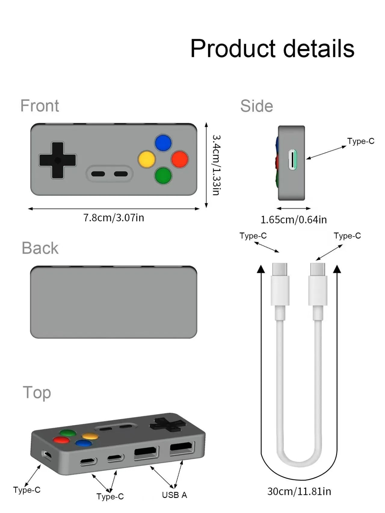 Creative cartoon game modeling hub concentrator with USB 2.0 interface and 30mm cable