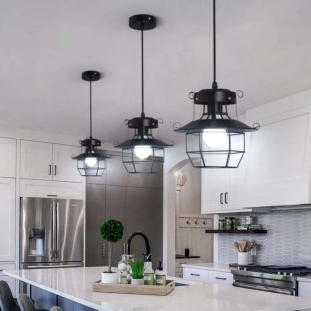 American iron droplight restaurant decorative lamp with retro lantern shape single head design
