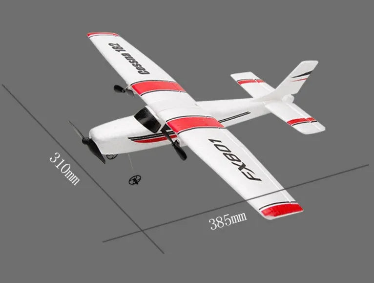 DIY Cessna 182 remote control glider in EPP foam with wing, tail, and landing gear components