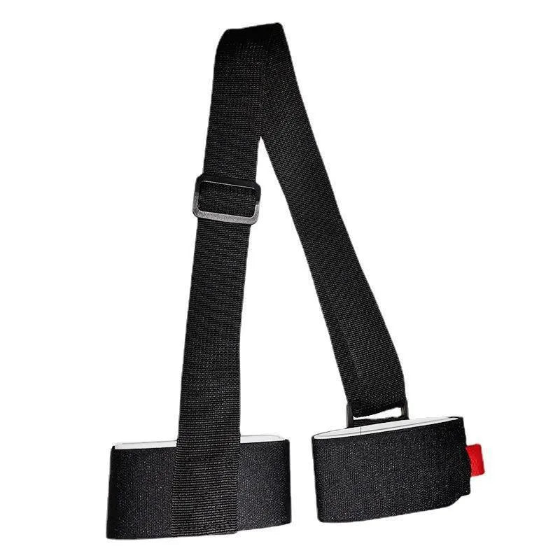 Adjustable hook and loop shoulder strap for skiing bandage and equipment transport in four colour options