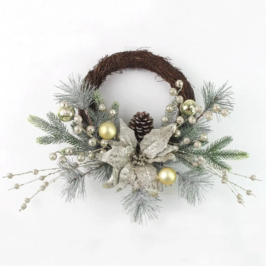 Garland rattan upside down Christmas door hanging decoration in plastic for outdoor home use