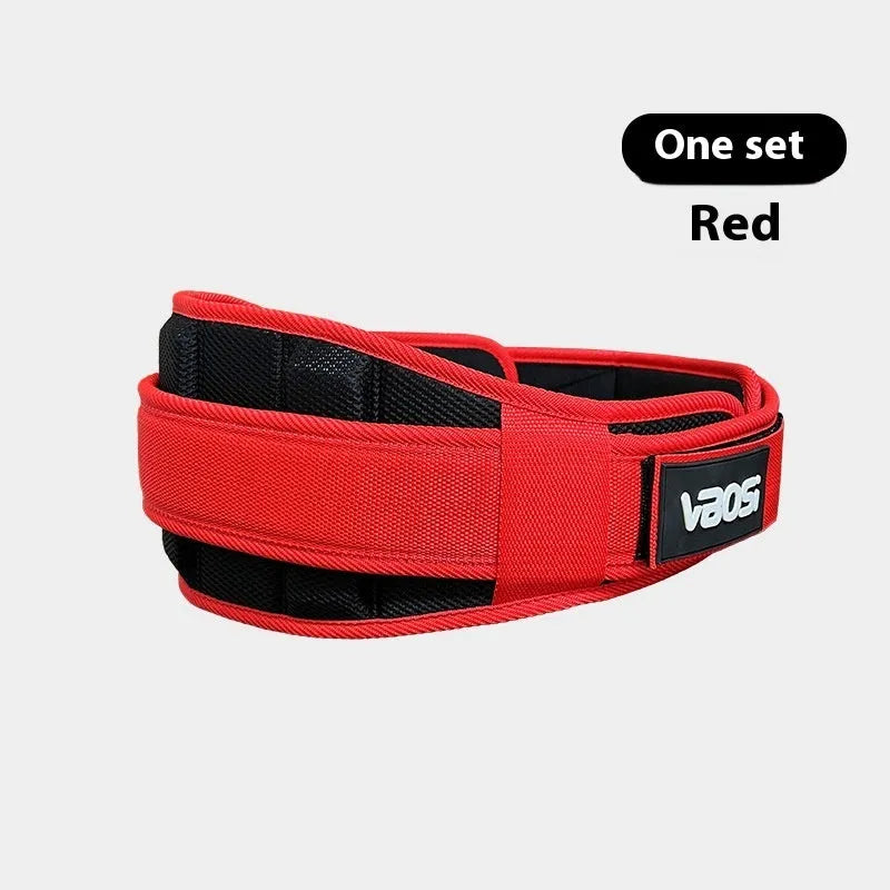 Black fitness waist support belt for squat weightlifting hard pull push training adjustable