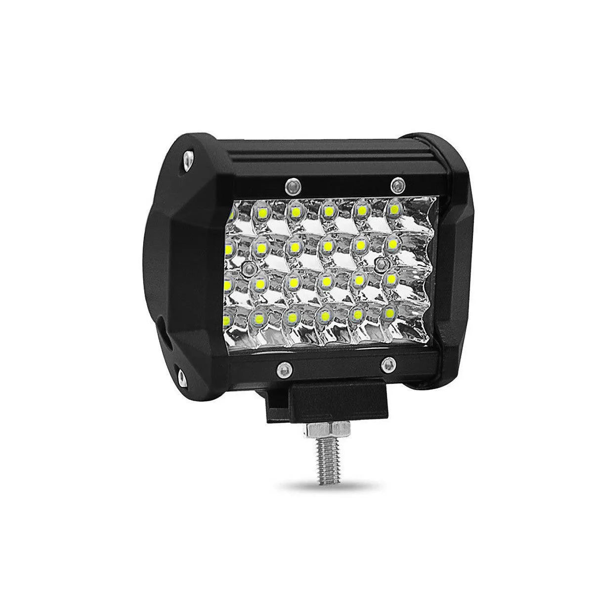 Black 4 row LED strip light bar with aviation aluminium alloy case and stainless steel bracket for vehicle mounting