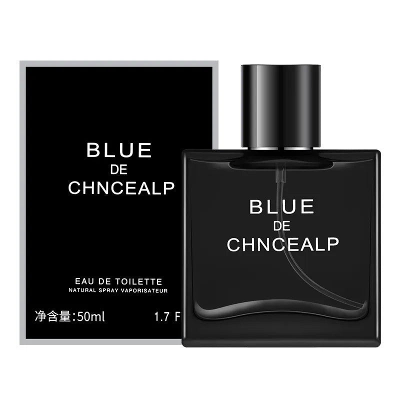 Men's perfume bottle with light woody fragrance, sandalwood and cedar notes, 100ml, black colour option