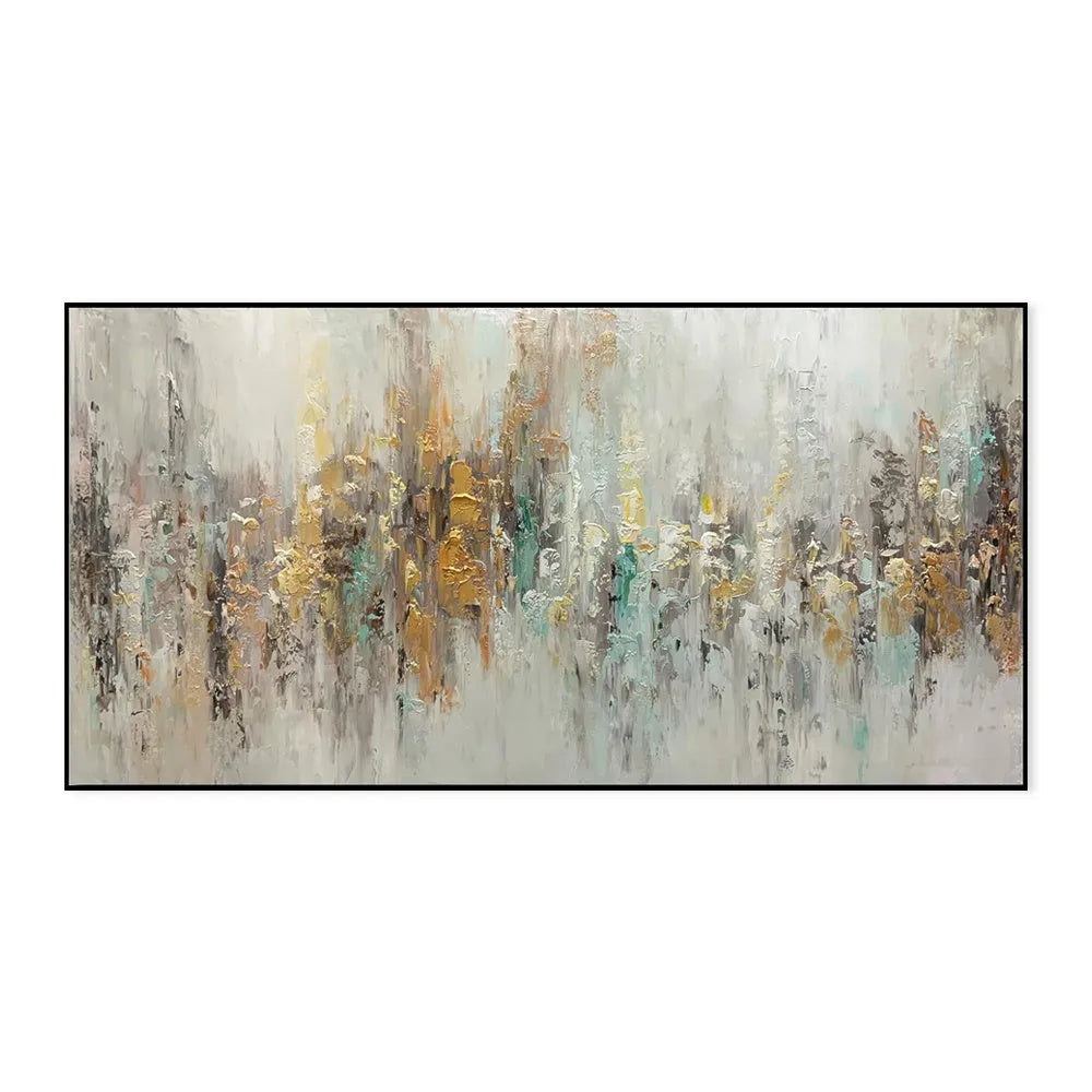 Handmade abstract oil painting on canvas horizontal modern wall art for living room decor