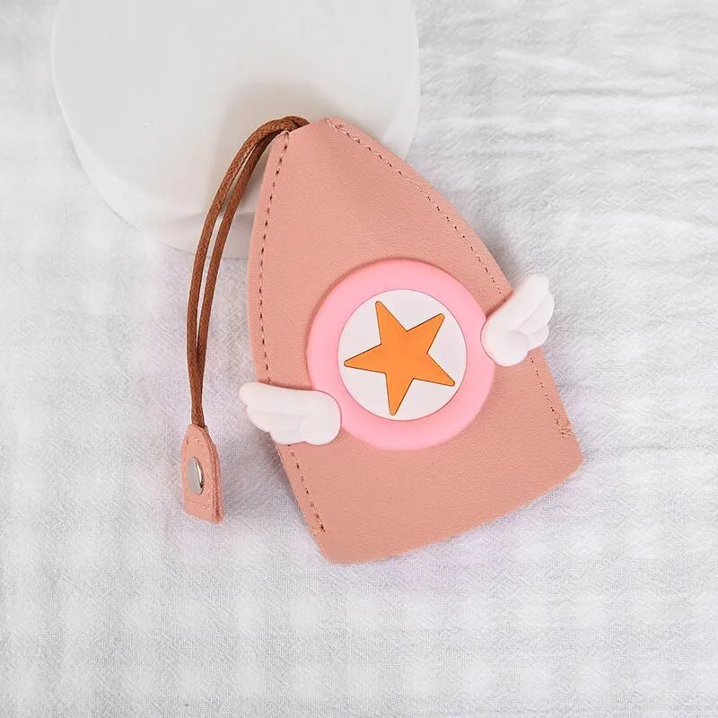 Colourful cartoon pull-out key case in PU leather for car key protection