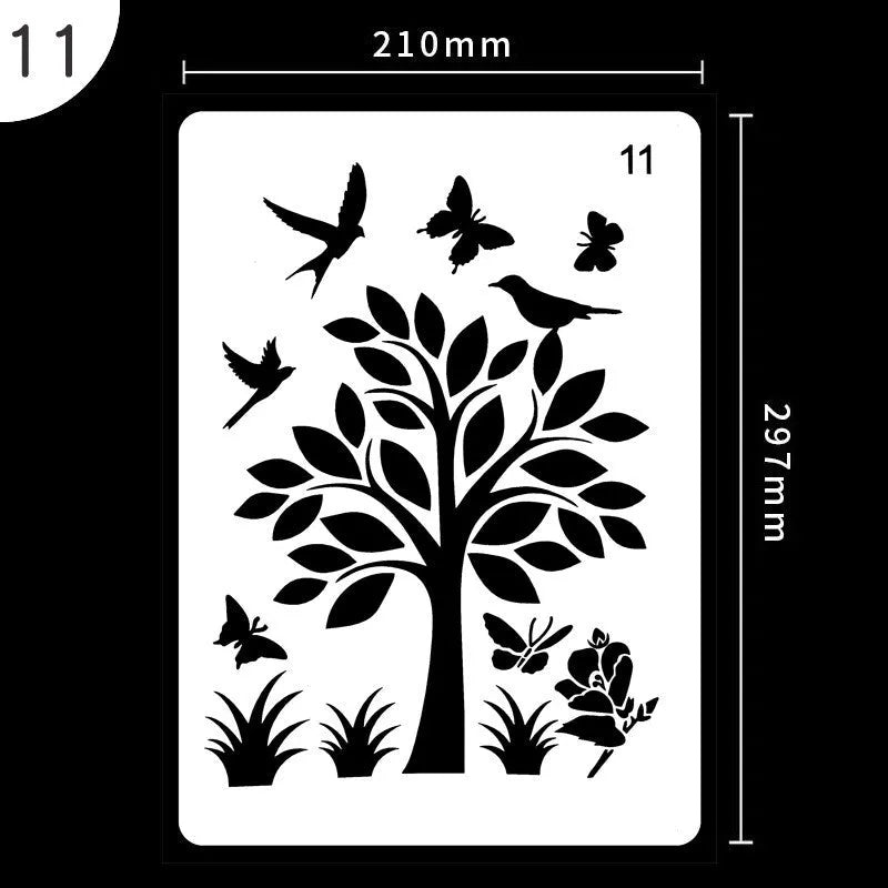 White plastic drawing stencil template for easy tracing and art projects.