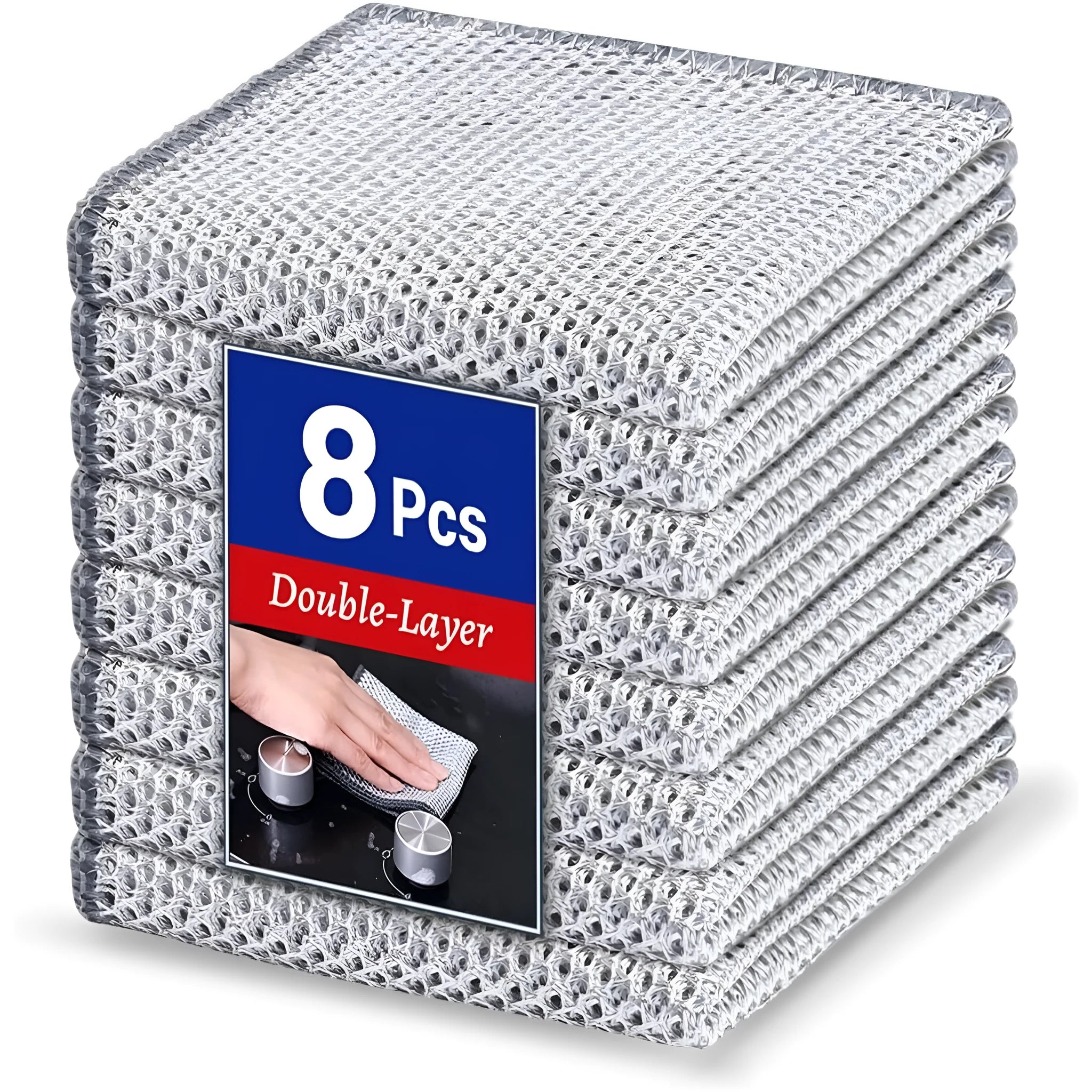 Silver wire microfibre kitchen cleaning cloth for pots and bowls in 20cm or 25cm sizes