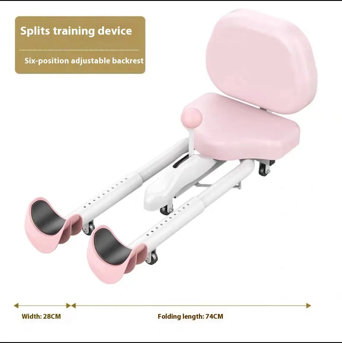 Horse leg opener stretching equipment with steel pipe frame and foam padding in pink colour