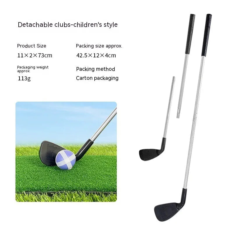 Golf metal club set with adult and child size options for outdoor practice