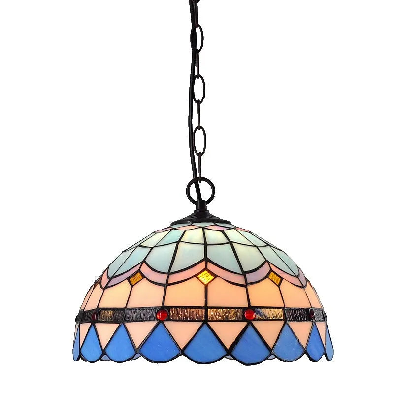 European Retro Baroque style chandelier made from coloured glaze glass with abstract modelling