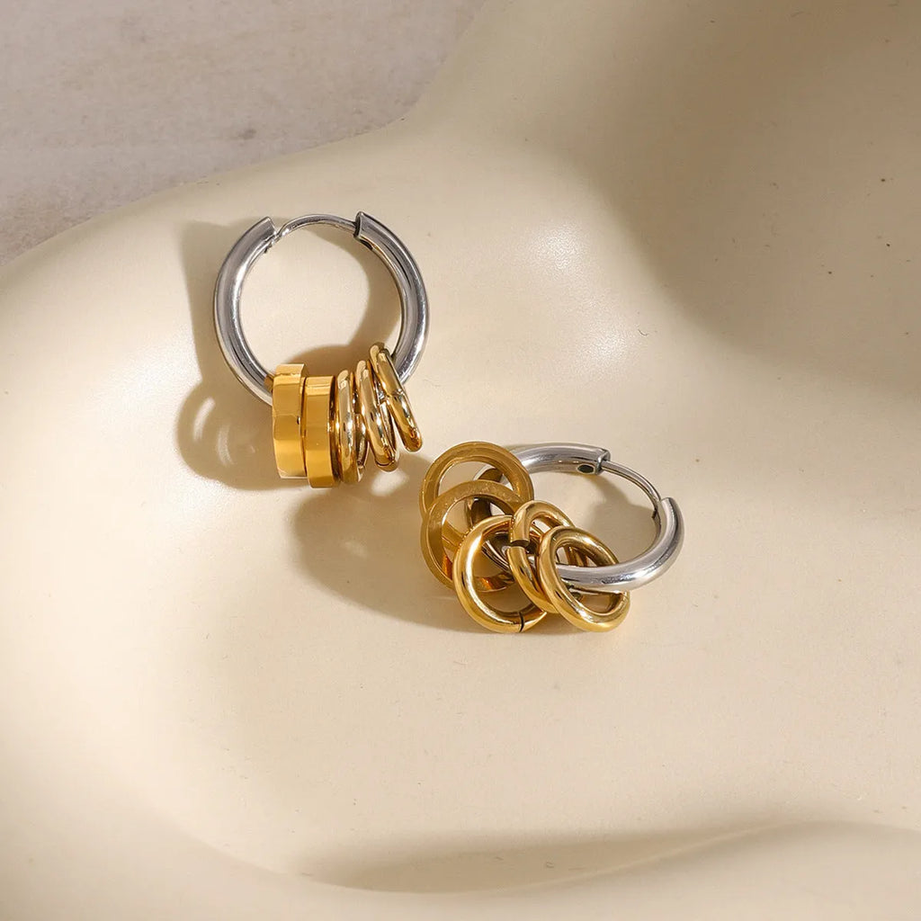 Stainless steel electroplated earrings in ins style with unisex design