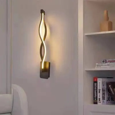 Nordic minimalist LED wall lamp in black or white with silicone shade for bedroom bedside lighting