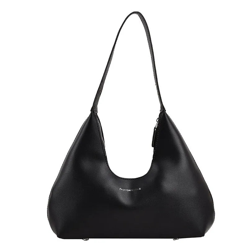 Retro style cream yellow PU shoulder handbag with single strap, sandwich pocket, and stitching detail.