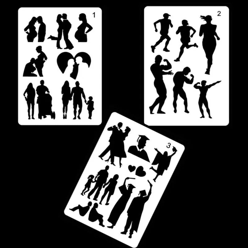 White plastic drawing stencil template for easy tracing and art projects.