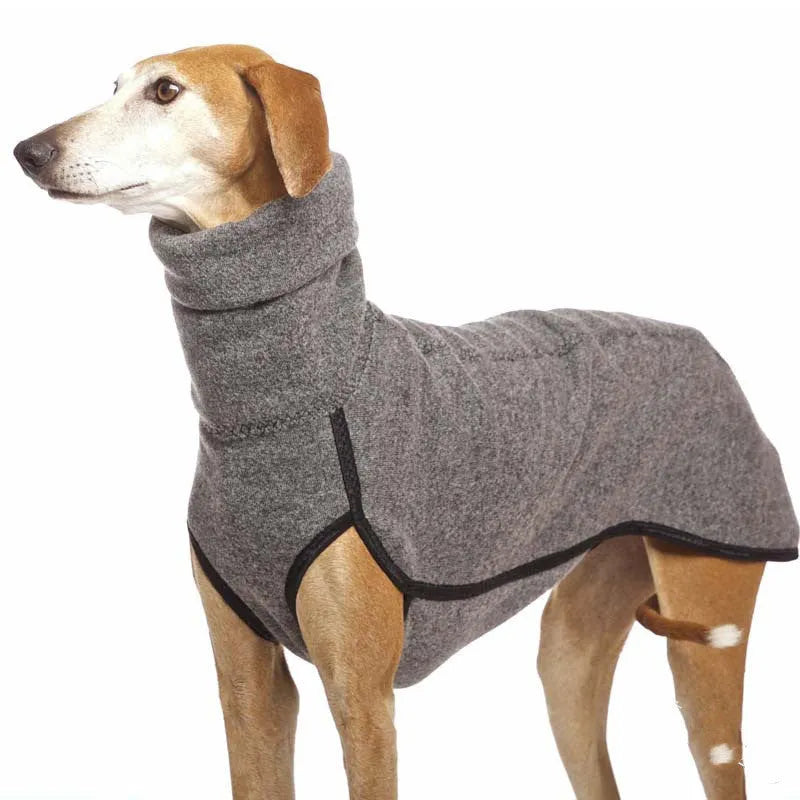Newest winter dog coat for medium large dogs in rabbit fleece with high collar, pullover style