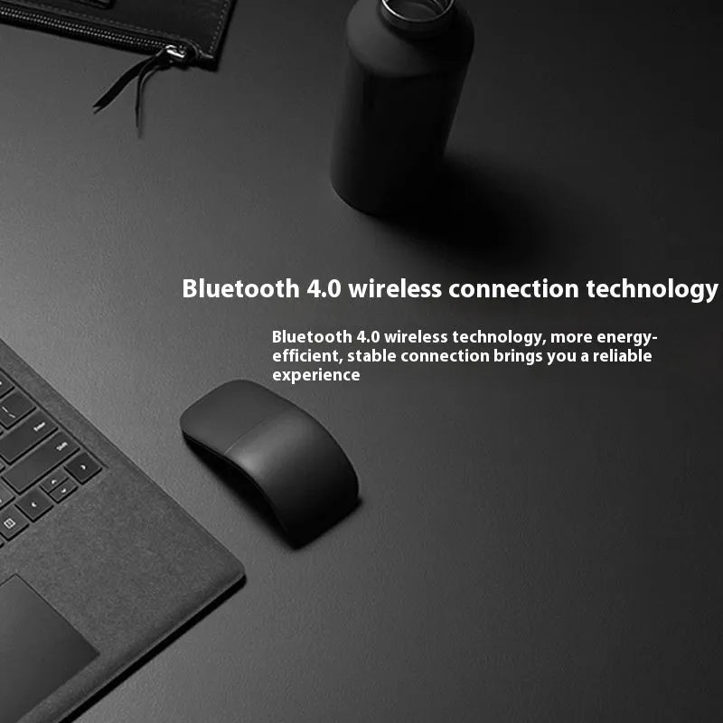 Folding Bluetooth touch wireless mouse showing compact design and multiple colour options