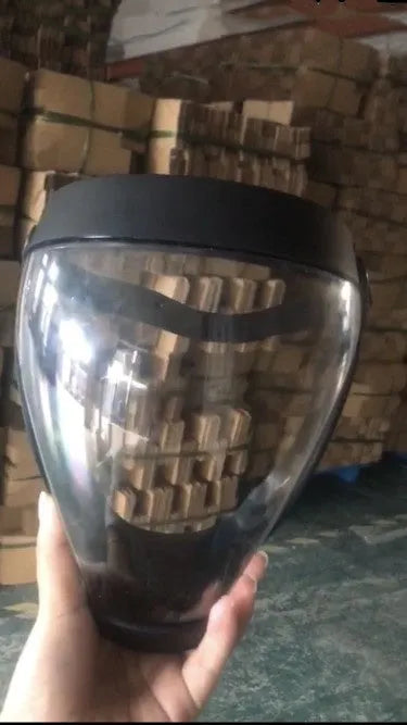 Transparent full face sports mask with edging 21x16cm 230g hard hanging plastic face shield