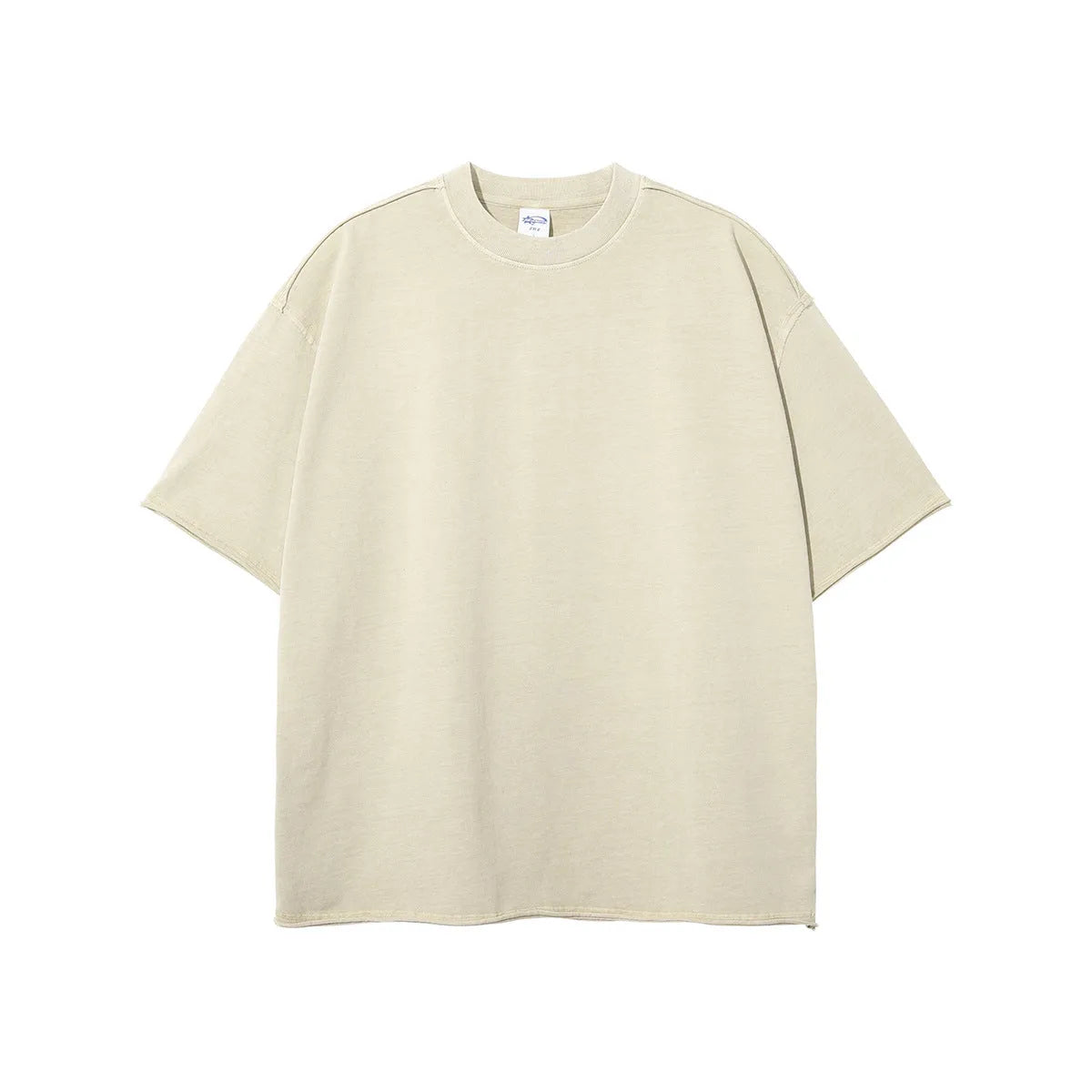 Men's vintage wash cotton pullover t-shirt in solid colour, summer style, front view