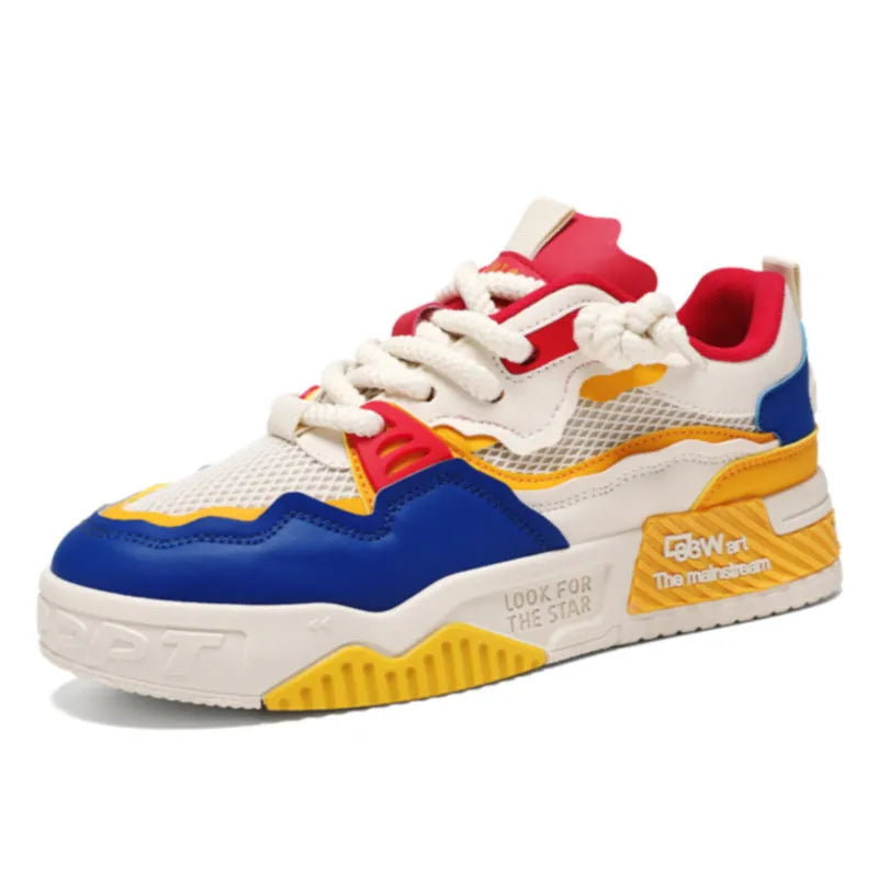 Men's low-top white board shoes with soft rubber sole in multiple colour options