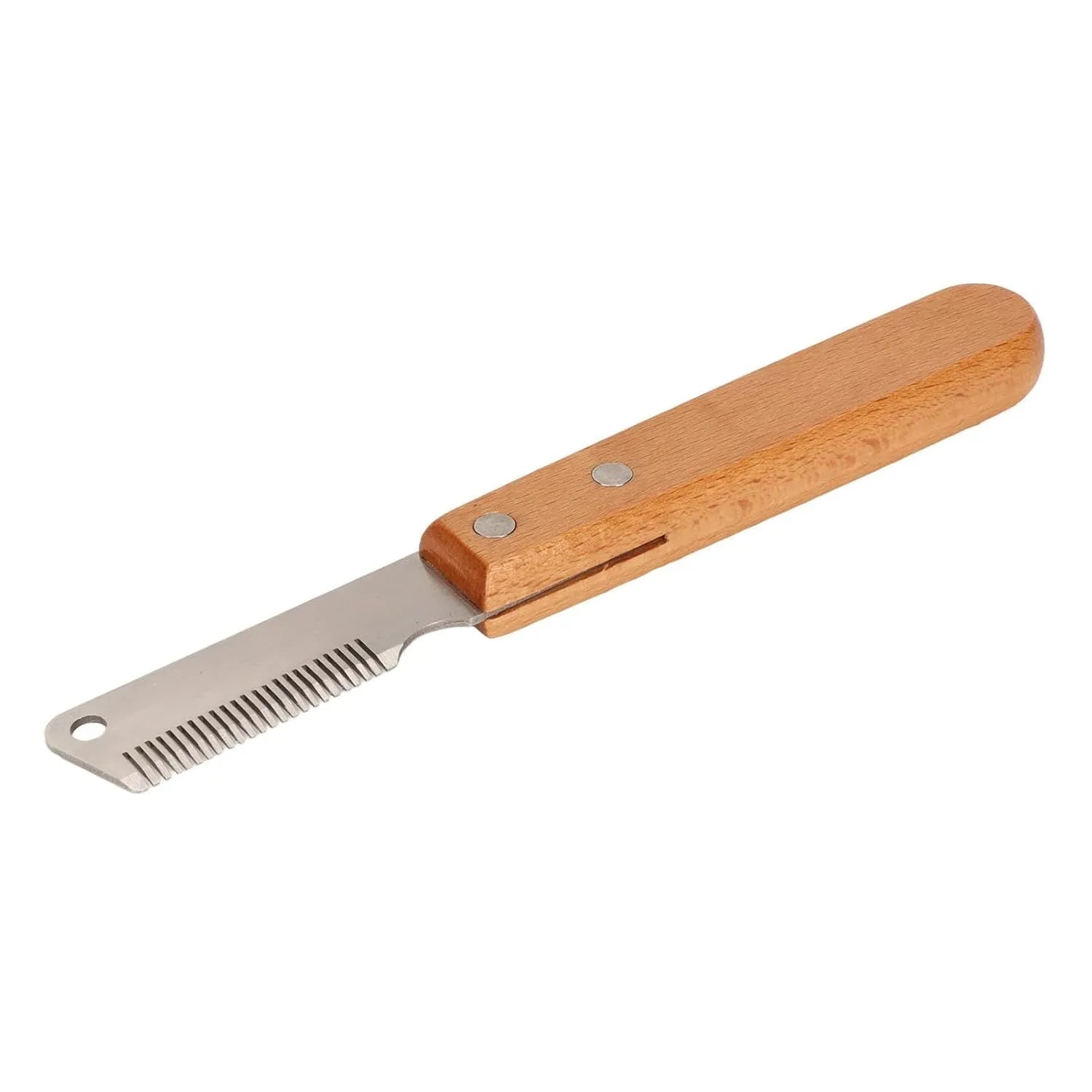 Wood-handle dog stripping comb grooming tool for removing floating hair from pets