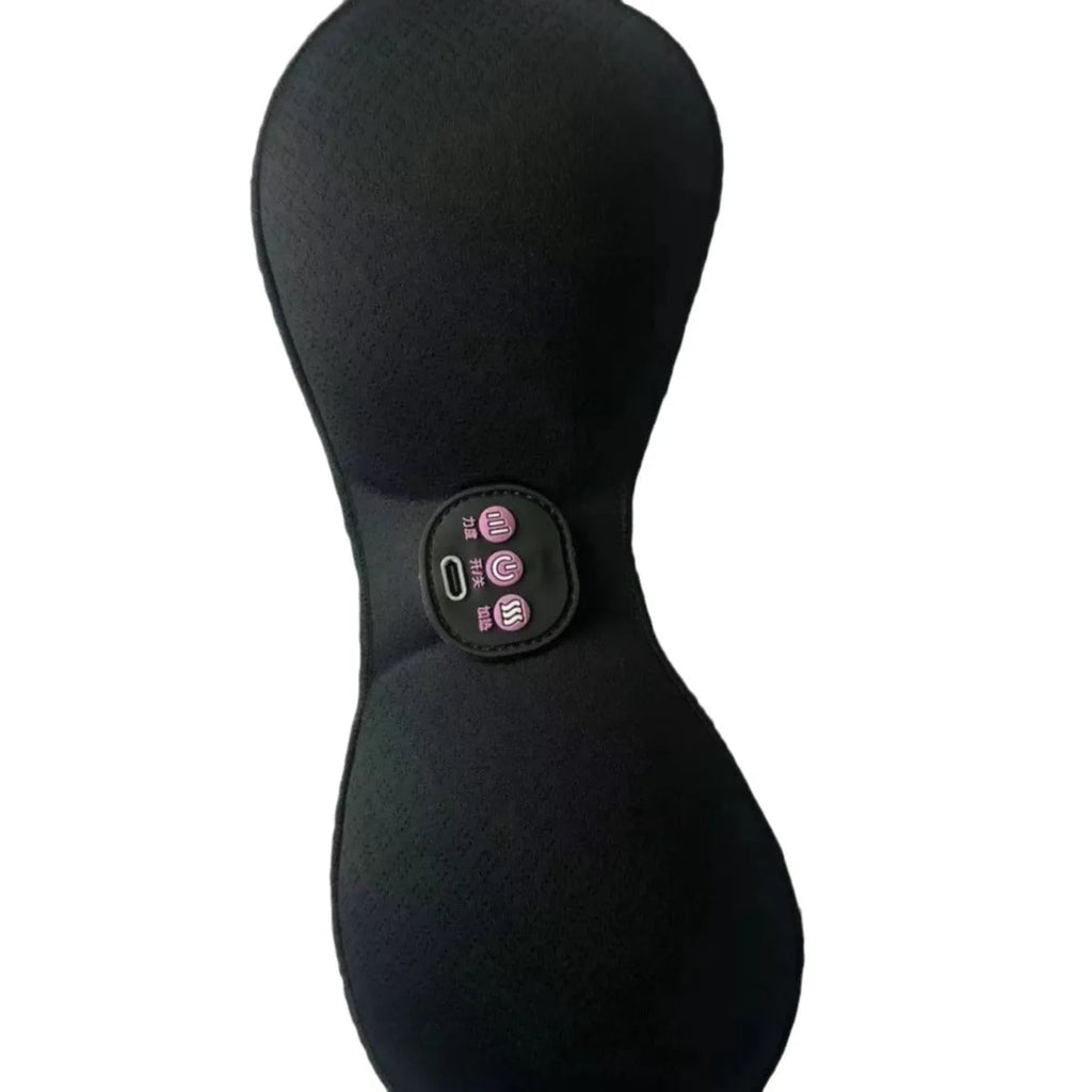 Black electric massage chest stickers with 3-key English control liner for vibration therapy