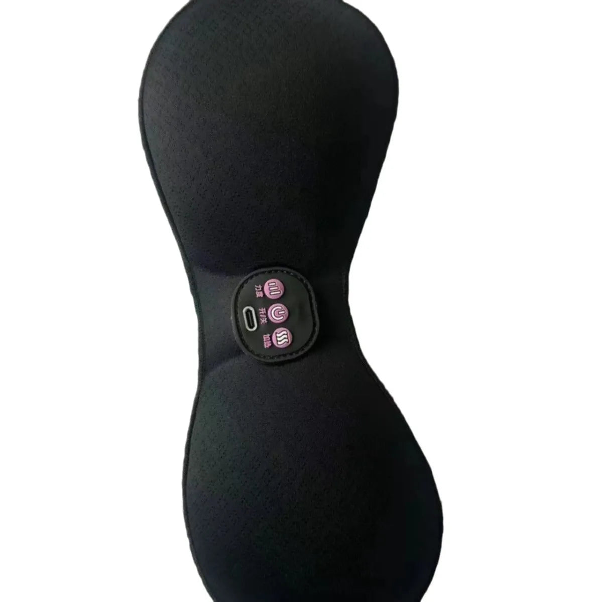 Black electric massage chest stickers with 3-key English control liner for vibration therapy