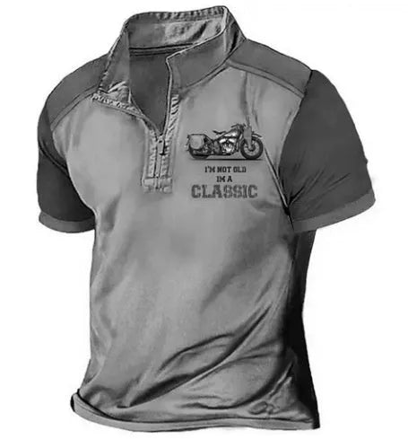 Golf polo shirt with 3D printed design in loose fit pullover style