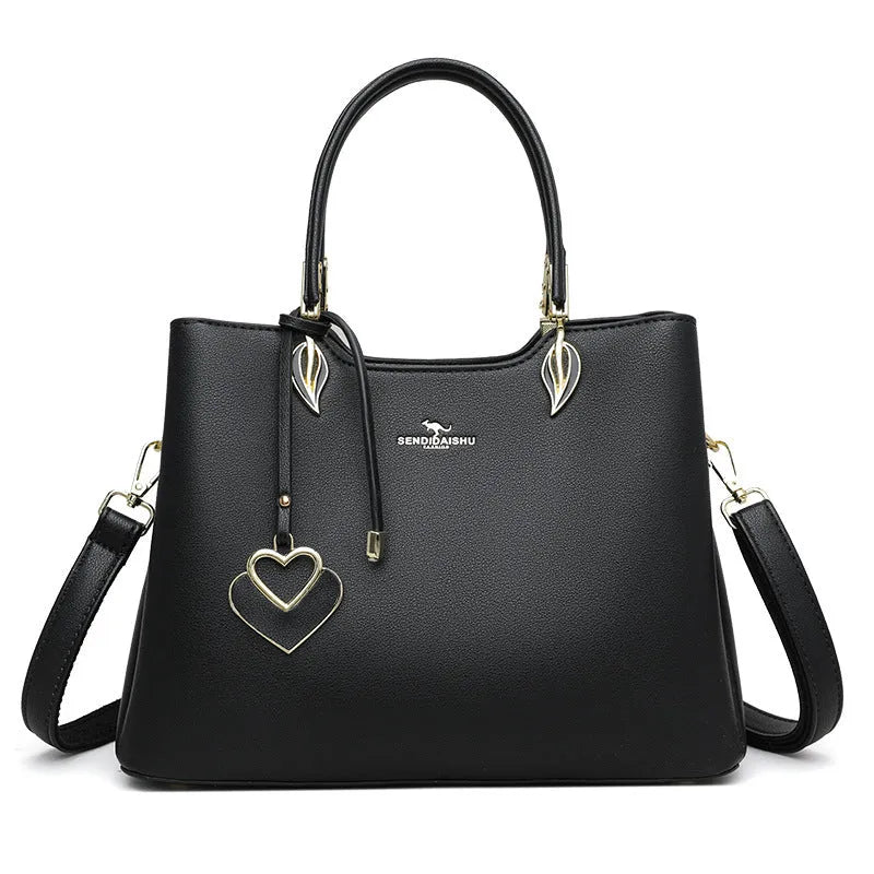 Women's multi-layer shoulder messenger bag in PU leather with urban simplicity style