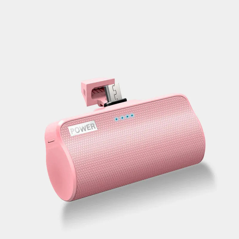 Universal 3000mAh power bank in black, green, pink and white colours for Android and iPhone charging
