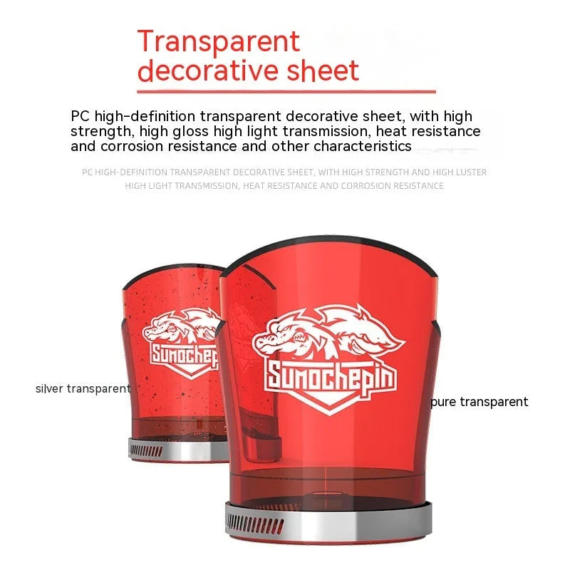 Transparent motorcycle shock absorber protective sleeve with stainless steel clamp for 38-46mm diameters.