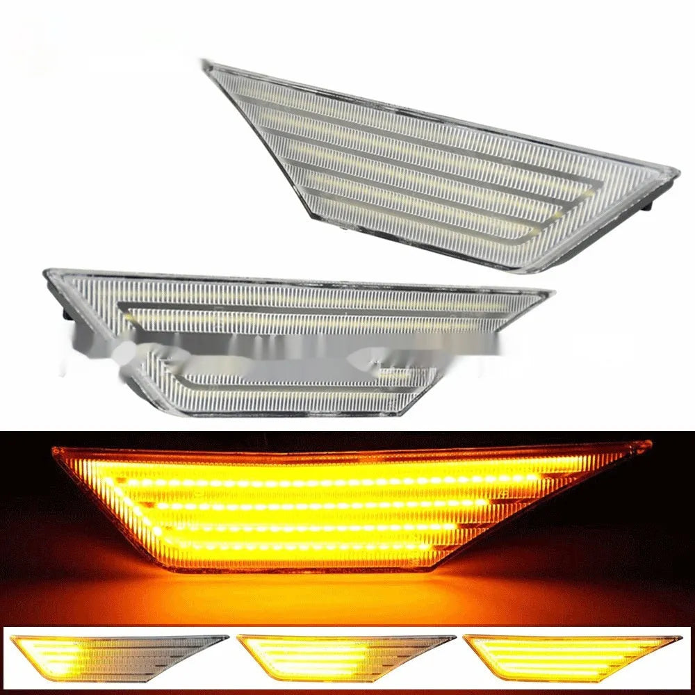 Black shell flowing water style side fender light for Honda Civic 10th Gen Sedan 2016-2018 with yellow LED