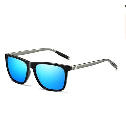 Vintage style sunglasses with TAC lens and aluminum magnesium frame in black