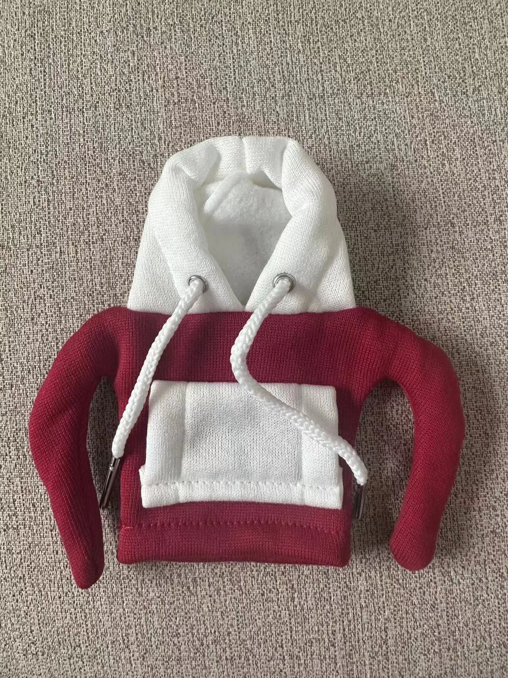 Red and white Christmas-themed polyester hood cover for a car gear shift lever.