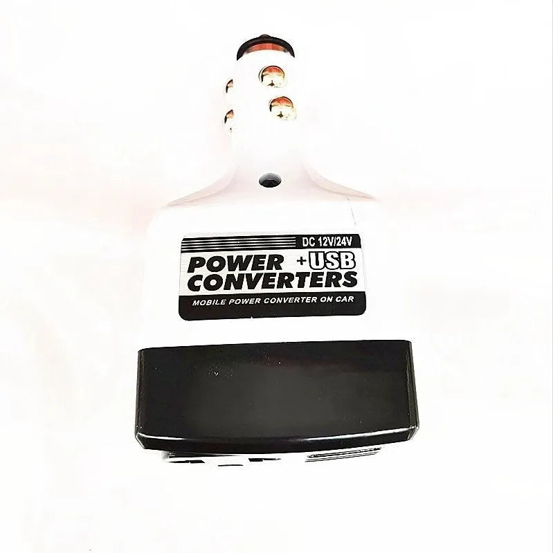 Car cigarette lighter power supply transformer with USB output for mobile phone charging