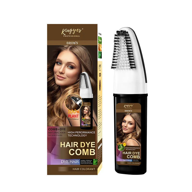 Hair dye comb applicator in choice of Brown, Wine Red or Dark Brown colours containing 200ml of hair dye