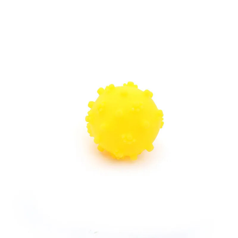 Bright coloured spiky dog toy balls measuring 2 inches in diameter for small dogs