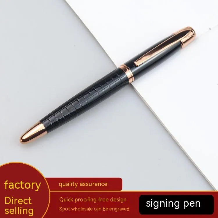 Metal roller pen with gun grey finish and replaceable ink refill for office use